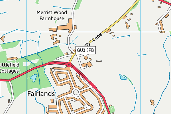 Merrist Wood Golf Club map (GU3 3PB) - OS VectorMap District (Ordnance Survey)