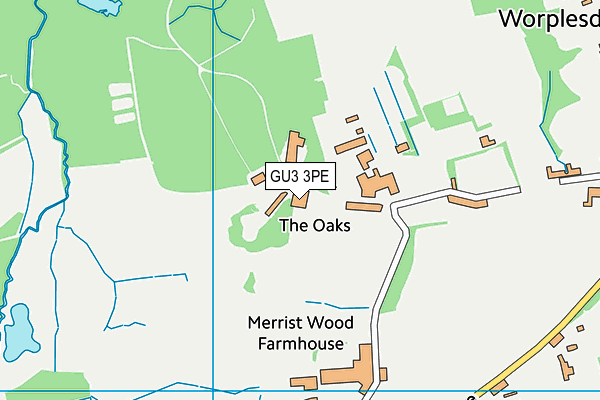 Merrist Wood College map (GU3 3PE) - OS VectorMap District (Ordnance Survey)