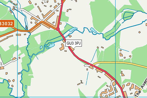 GU3 3PJ map - OS VectorMap District (Ordnance Survey)