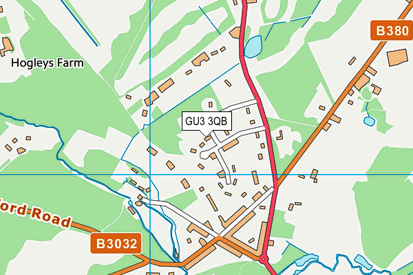 GU3 3QB map - OS VectorMap District (Ordnance Survey)