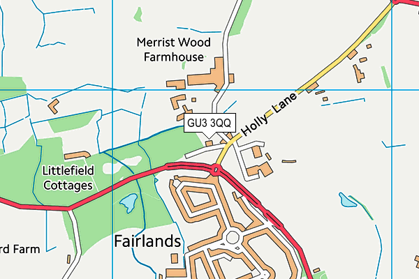 GU3 3QQ map - OS VectorMap District (Ordnance Survey)