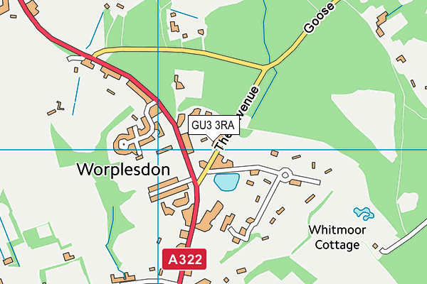 GU3 3RA map - OS VectorMap District (Ordnance Survey)