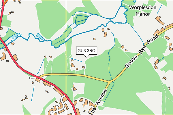 GU3 3RQ map - OS VectorMap District (Ordnance Survey)