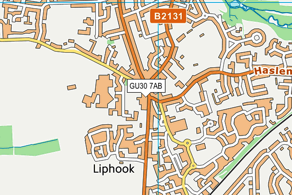 GU30 7AB map - OS VectorMap District (Ordnance Survey)