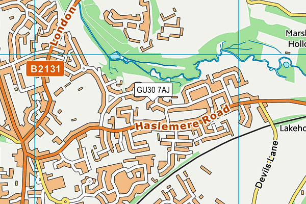 GU30 7AJ map - OS VectorMap District (Ordnance Survey)