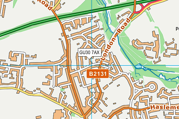 GU30 7AX map - OS VectorMap District (Ordnance Survey)