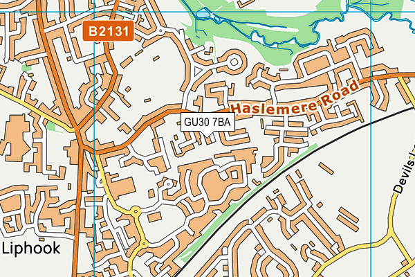 GU30 7BA map - OS VectorMap District (Ordnance Survey)