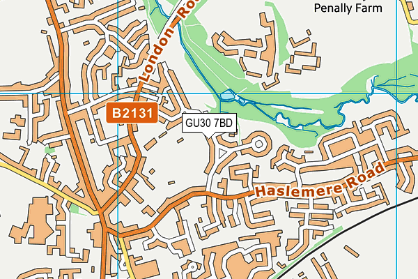 GU30 7BD map - OS VectorMap District (Ordnance Survey)