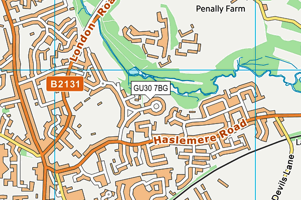 GU30 7BG map - OS VectorMap District (Ordnance Survey)