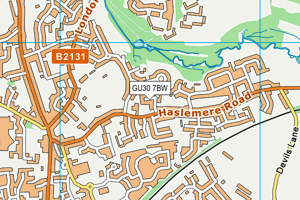GU30 7BW map - OS VectorMap District (Ordnance Survey)