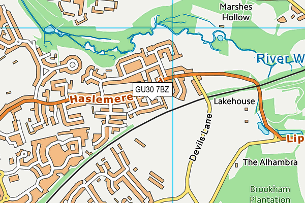 GU30 7BZ map - OS VectorMap District (Ordnance Survey)