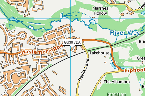 GU30 7DA map - OS VectorMap District (Ordnance Survey)