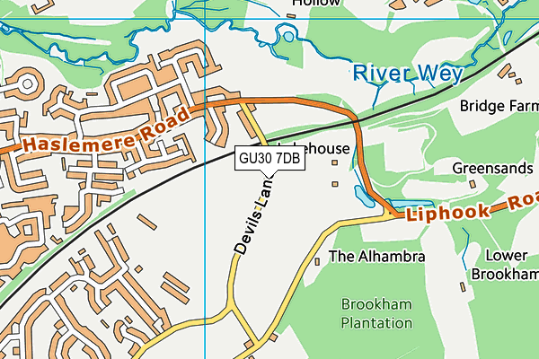 GU30 7DB map - OS VectorMap District (Ordnance Survey)