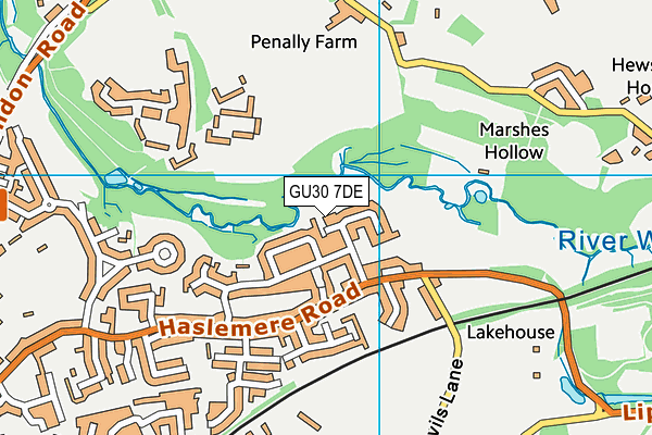 GU30 7DE map - OS VectorMap District (Ordnance Survey)