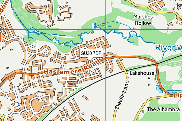 GU30 7DF map - OS VectorMap District (Ordnance Survey)