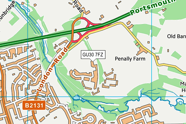 GU30 7FZ map - OS VectorMap District (Ordnance Survey)