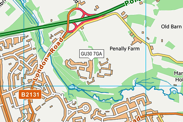 GU30 7GA map - OS VectorMap District (Ordnance Survey)