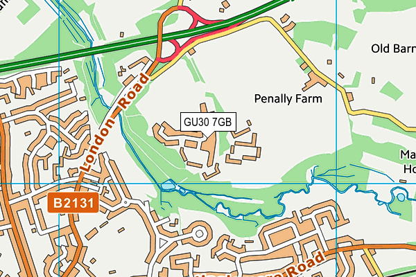 GU30 7GB map - OS VectorMap District (Ordnance Survey)