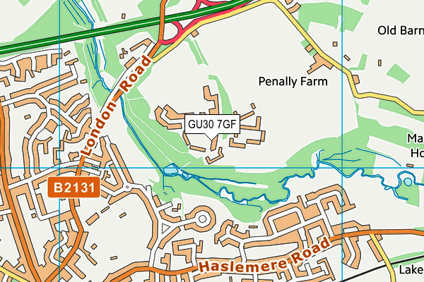 GU30 7GF map - OS VectorMap District (Ordnance Survey)