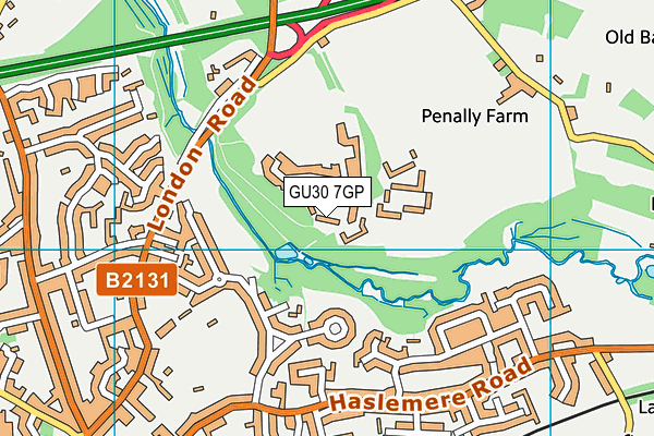 GU30 7GP map - OS VectorMap District (Ordnance Survey)