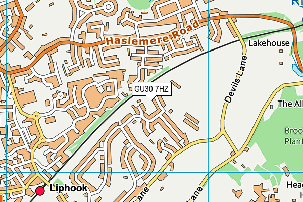 GU30 7HZ map - OS VectorMap District (Ordnance Survey)