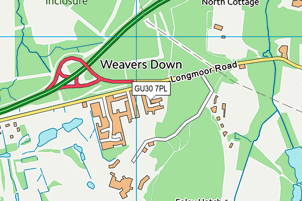 GU30 7PL map - OS VectorMap District (Ordnance Survey)