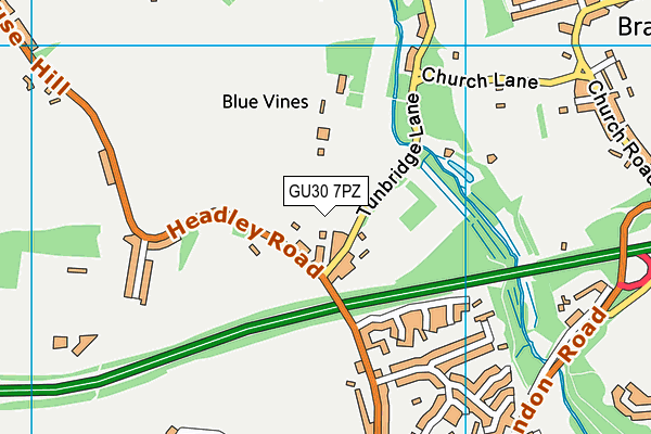 GU30 7PZ map - OS VectorMap District (Ordnance Survey)