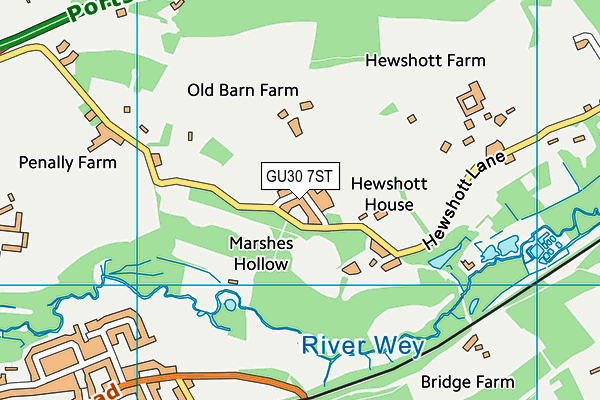 GU30 7ST map - OS VectorMap District (Ordnance Survey)