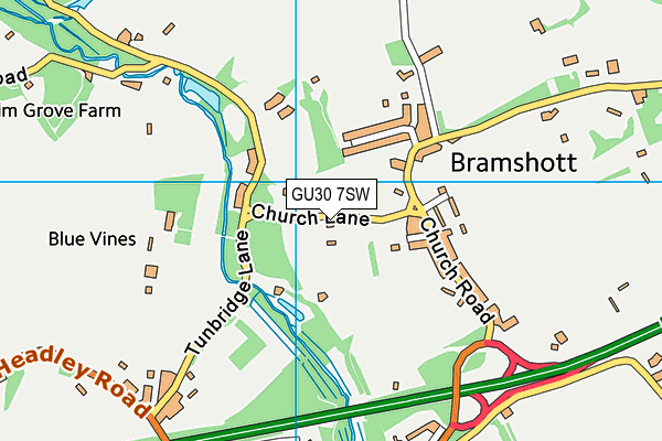 GU30 7SW map - OS VectorMap District (Ordnance Survey)