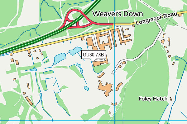 GU30 7XB map - OS VectorMap District (Ordnance Survey)