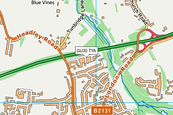 GU30 7YA map - OS VectorMap District (Ordnance Survey)