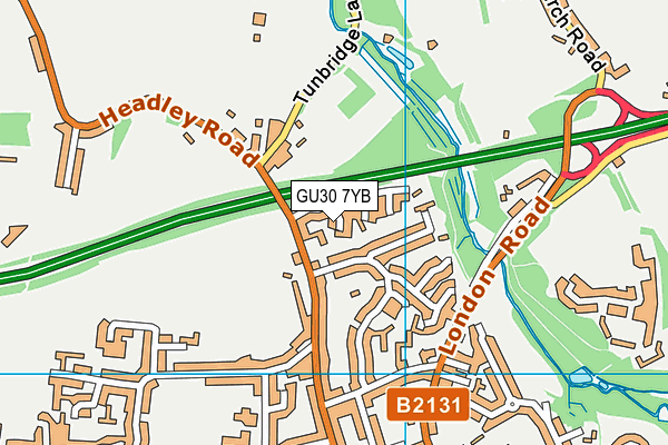 GU30 7YB map - OS VectorMap District (Ordnance Survey)