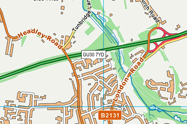 GU30 7YD map - OS VectorMap District (Ordnance Survey)