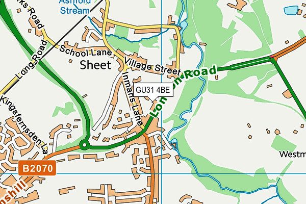 GU31 4BE map - OS VectorMap District (Ordnance Survey)