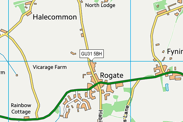 Rogate Village Hall map (GU31 5BH) - OS VectorMap District (Ordnance Survey)
