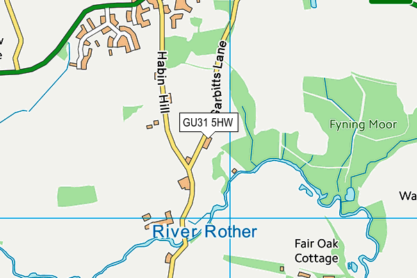 GU31 5HW map - OS VectorMap District (Ordnance Survey)