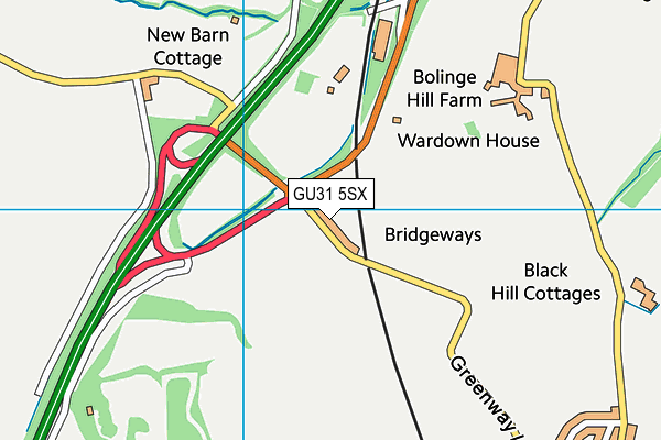 GU31 5SX map - OS VectorMap District (Ordnance Survey)