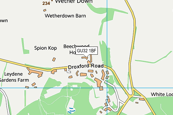 GU32 1BF map - OS VectorMap District (Ordnance Survey)