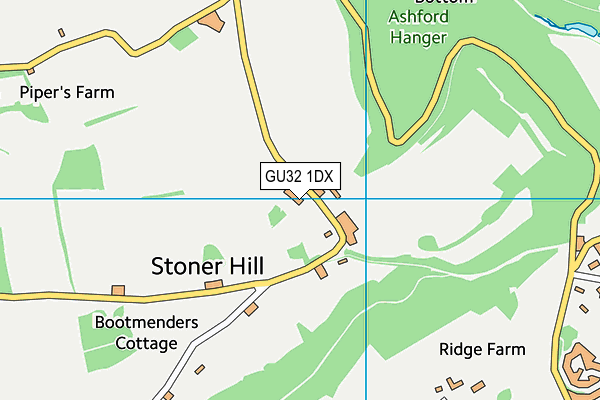 GU32 1DX map - OS VectorMap District (Ordnance Survey)