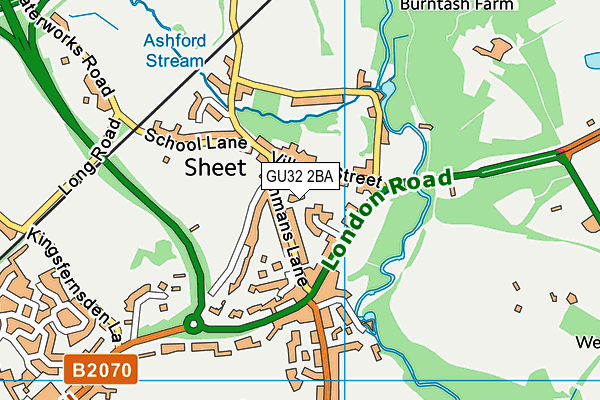 GU32 2BA map - OS VectorMap District (Ordnance Survey)