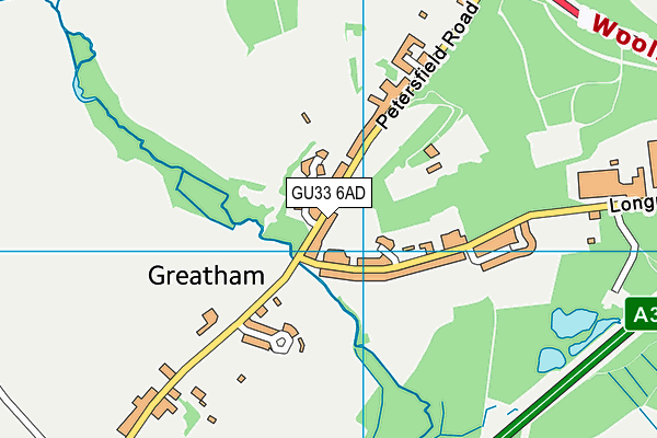 GU33 6AD map - OS VectorMap District (Ordnance Survey)