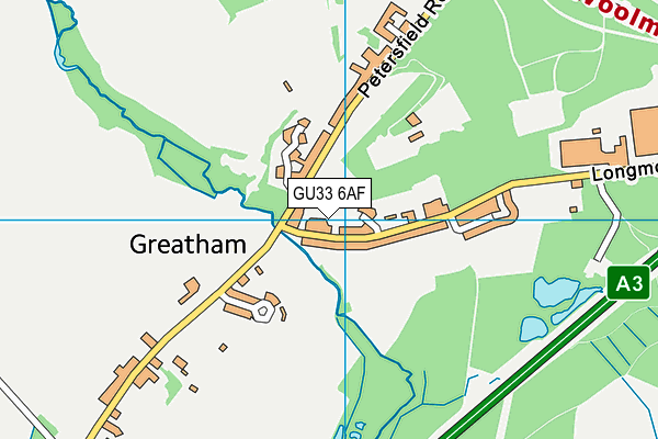 GU33 6AF map - OS VectorMap District (Ordnance Survey)