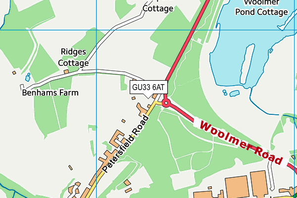 GU33 6AT map - OS VectorMap District (Ordnance Survey)