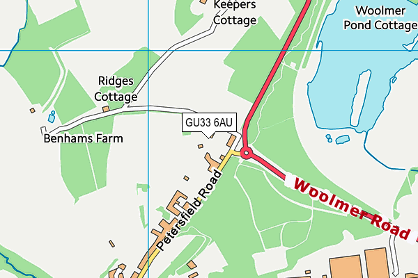 GU33 6AU map - OS VectorMap District (Ordnance Survey)