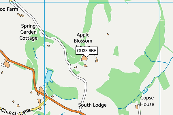 GU33 6BF map - OS VectorMap District (Ordnance Survey)