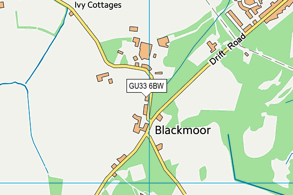 GU33 6BW map - OS VectorMap District (Ordnance Survey)