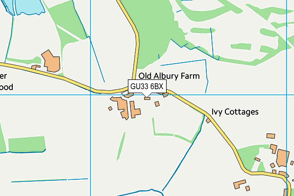 GU33 6BX map - OS VectorMap District (Ordnance Survey)