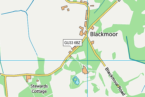 GU33 6BZ map - OS VectorMap District (Ordnance Survey)