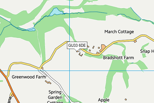 GU33 6DE map - OS VectorMap District (Ordnance Survey)