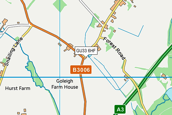 GU33 6HF map - OS VectorMap District (Ordnance Survey)